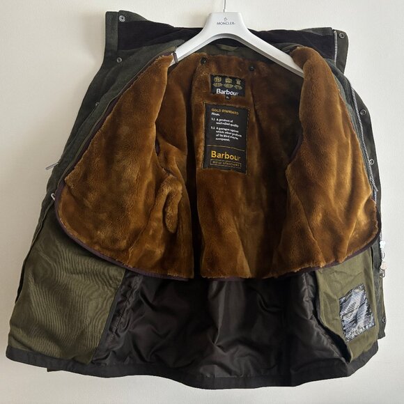 $1500 BNWOT Barbour Supa Corbridge Waxed Cotton Jacket w/ Deep Pile Lining L- XL - Picture 5 of 16